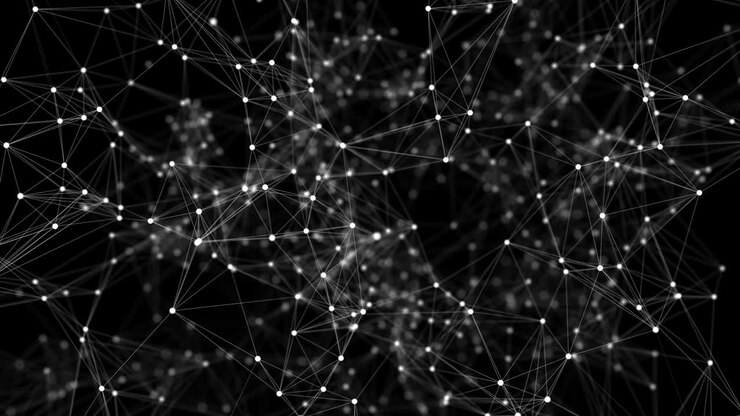 Presentazione medica di scienza e tecnologia. Animazione di sfondo in loop in stile Plexus.