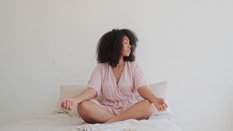 stretching, resting, meditating, sleeping, and having a pleasant stress-free weekend time alone in her house,