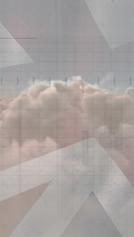 animación del procesamiento de datos sobre nubes y bandera de reino unido