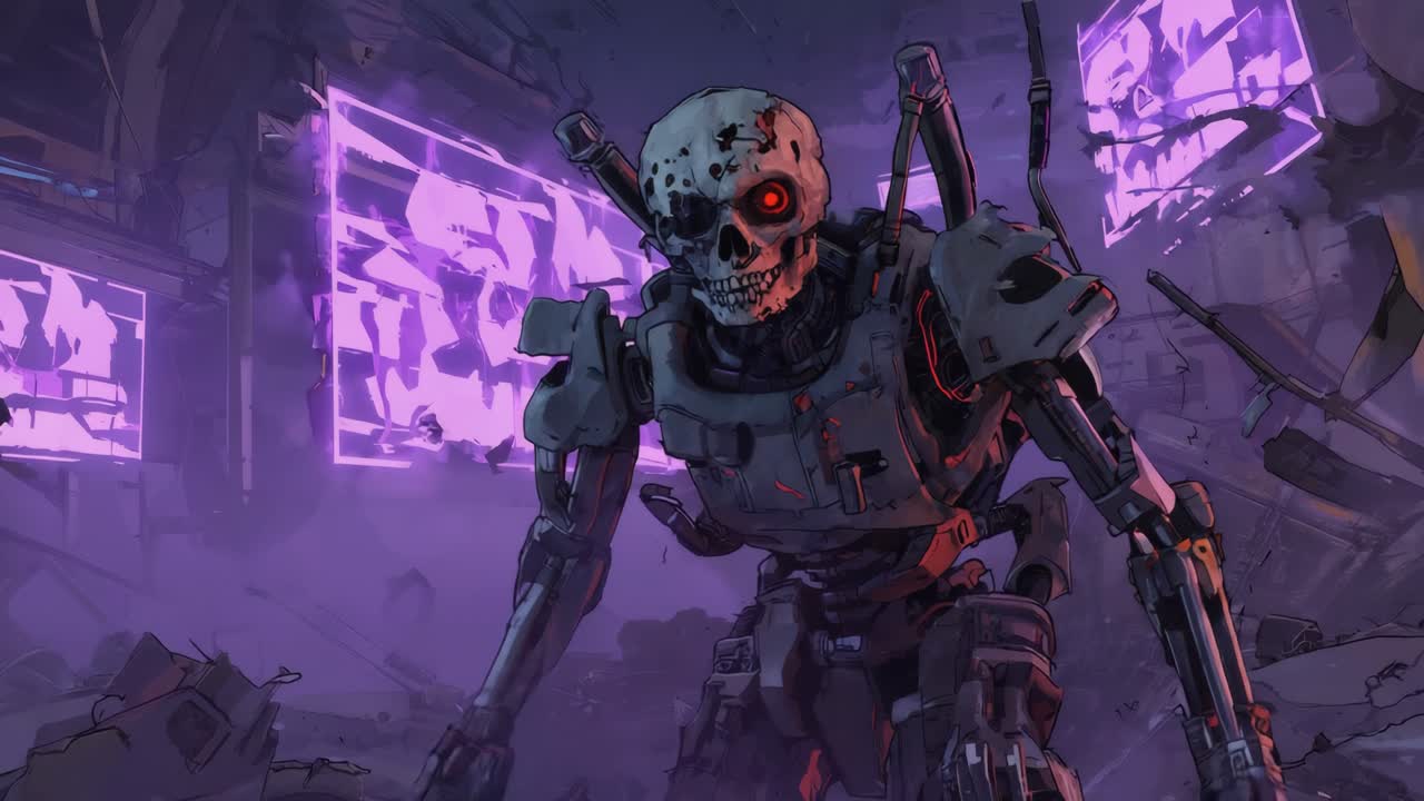 Futuristic Robot Skull