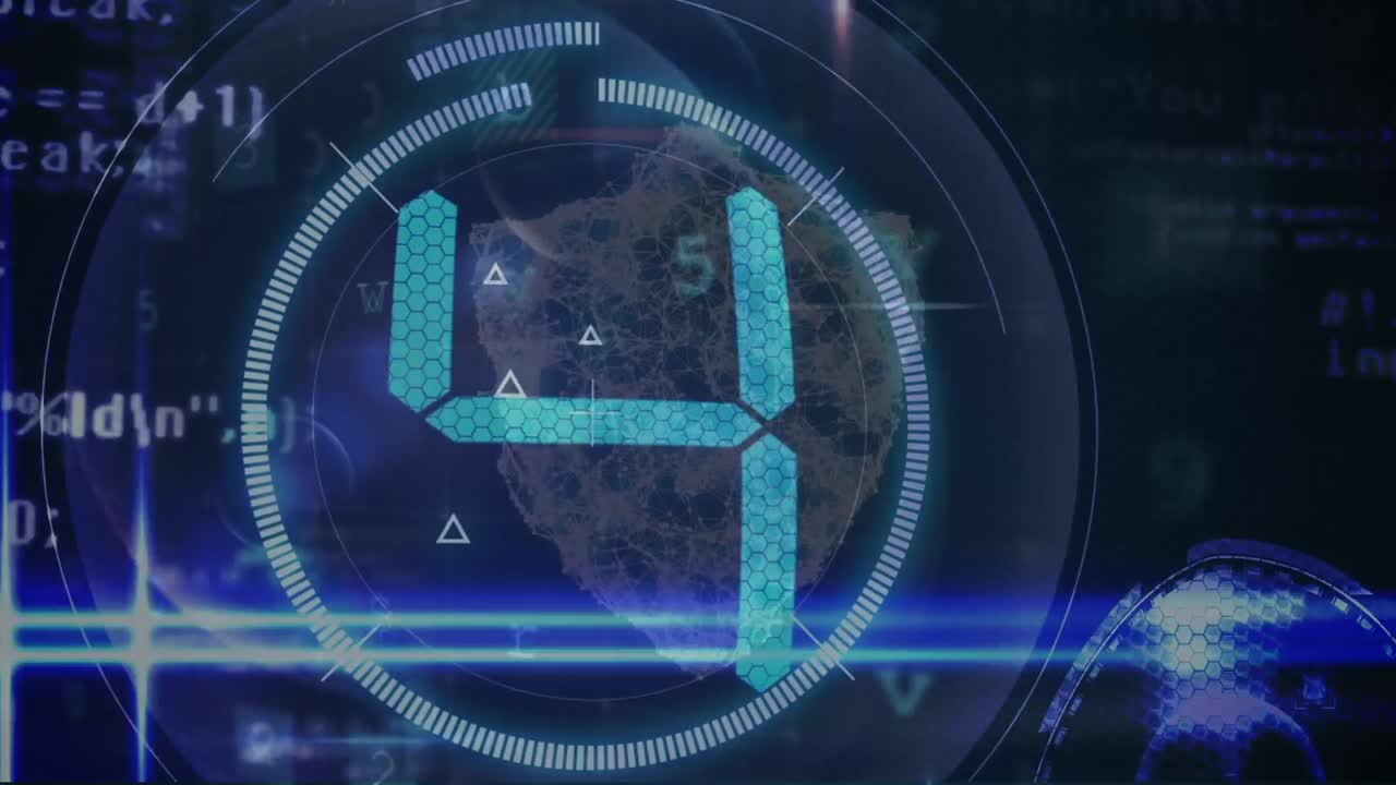 animaciones del procesamiento de datos financieros sobre un fondo oscuro