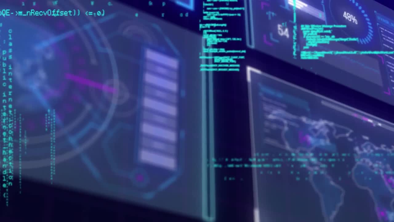 animación del procesamiento de datos en la interfaz