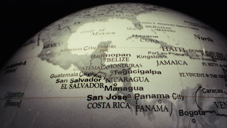 close-up of a world globe