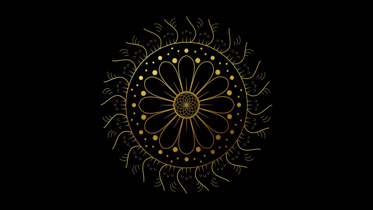 abstracto ornamental digital dibujado a mano mandala de color oro. imágenes florales vintage elementos decorativos patrón islámico oriental