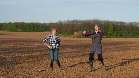 farmers playing in a field