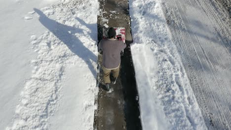 Aerial-view-of-snow-blower-overhead