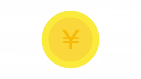 simple and cute money animation : japanese yen white background