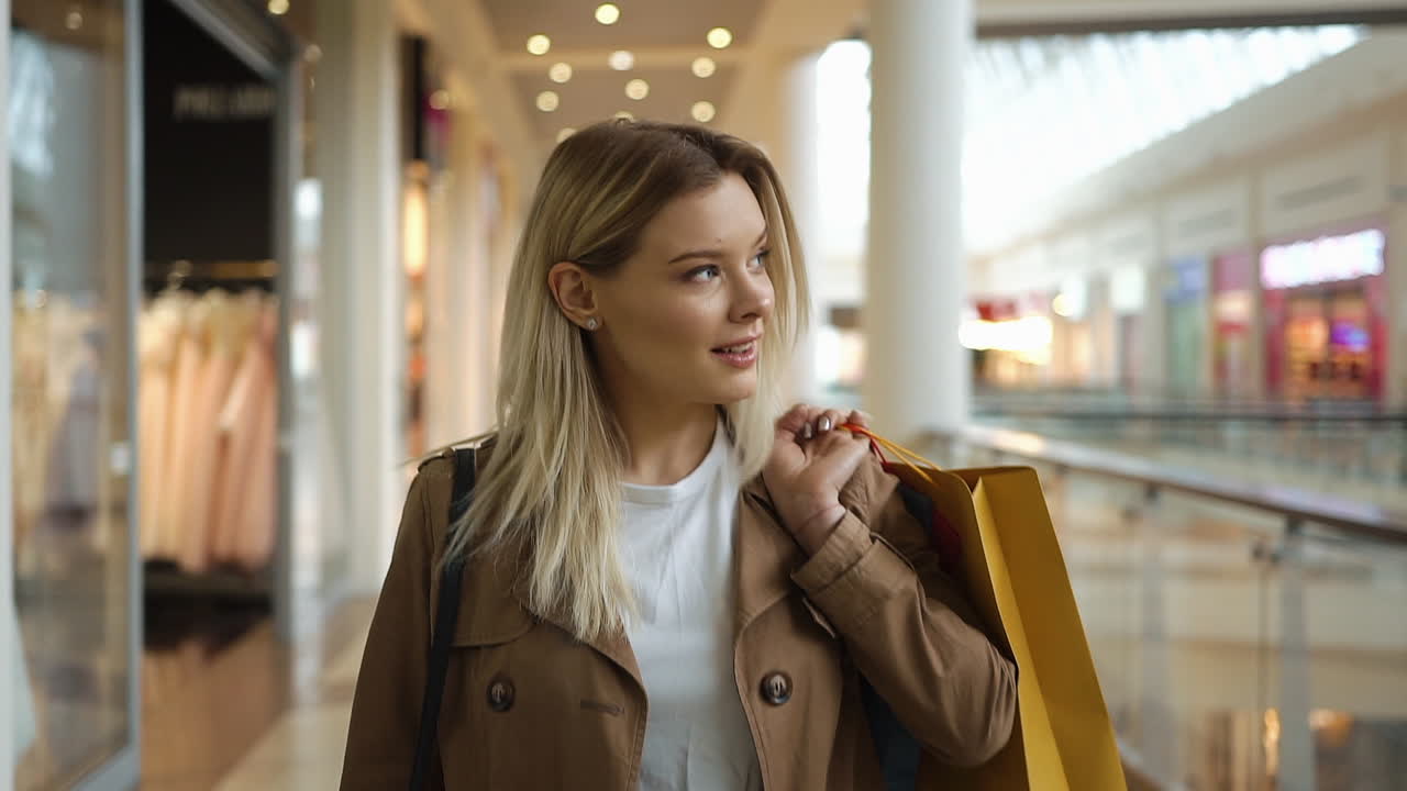 Woman shopping in a mall