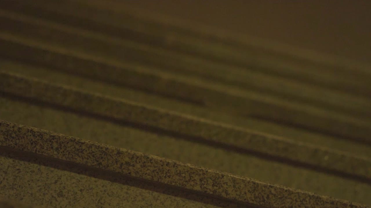 человек, поднимающийся по лестнице ночью