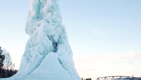 Wide-shot-of-tall-iceberg-in-northern-sweden