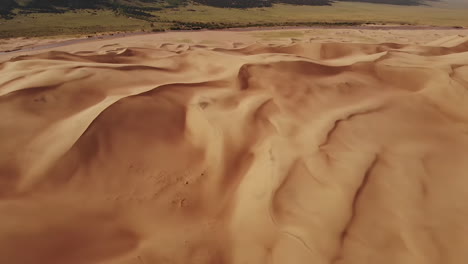 Aerial-View-of-Grand-Sand-Dunes-National-Park-and-Preserve,-Colorado-USA