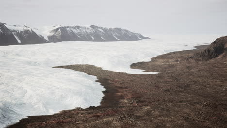 aerial view of a glacier in greenland