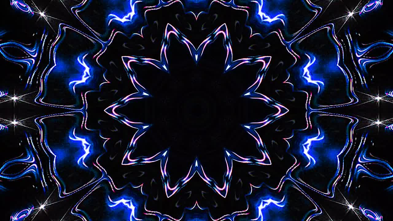 patrón de kaleidoscopio abstracto con colores completos. mandala mágica. 4k