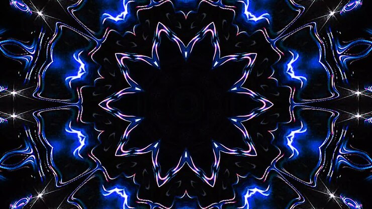 Abstract Kaleidoscope pattern with full colors. Magic mandala. 4k