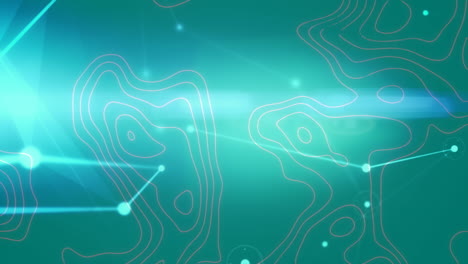 animación de la red de conexiones con líneas de mapas topográficos