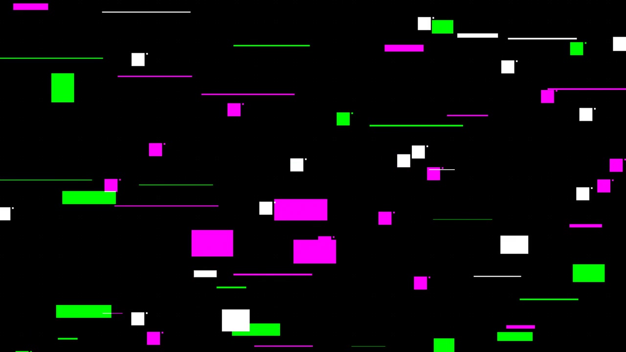 Digitaler Glitch-Effekt mit sich bewegenden Rechtecken und Linien