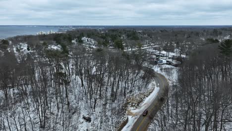 Inland-off-of-lake-Michigan-on-the-West-Coast-of-Michigan,-USA