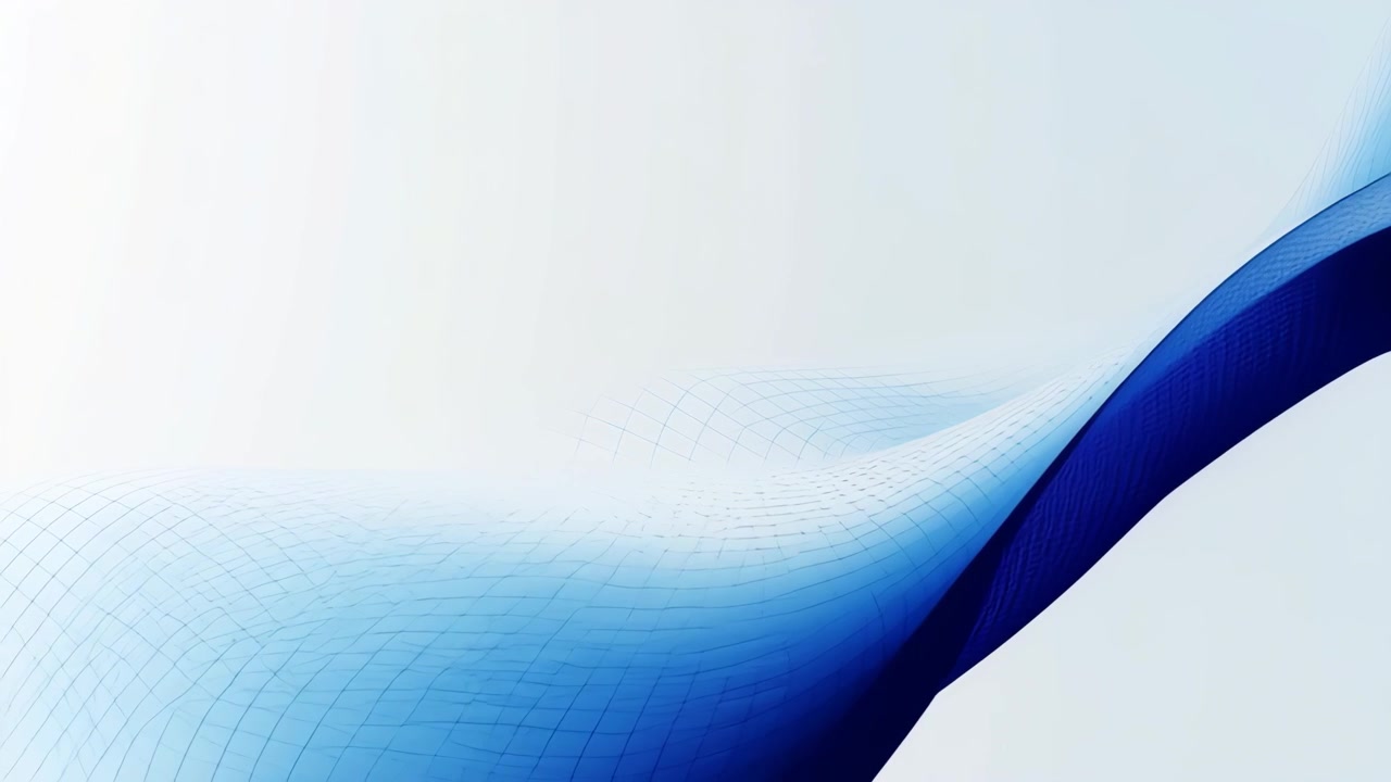 Abstract Blue and White Flowing Wave Grid Background