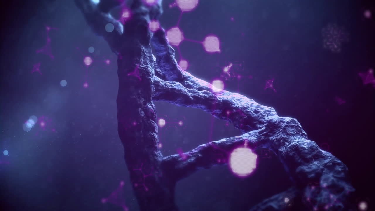 procesamiento de datos científicos, cadena de adn con codificación binaria en animación