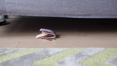 money hidden under the couch