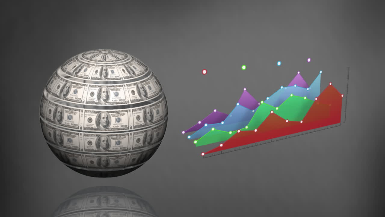 달러 지폐의 영역과 풍부한 차트