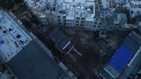 Aerial-vertical-view-of-a-new-construction-site