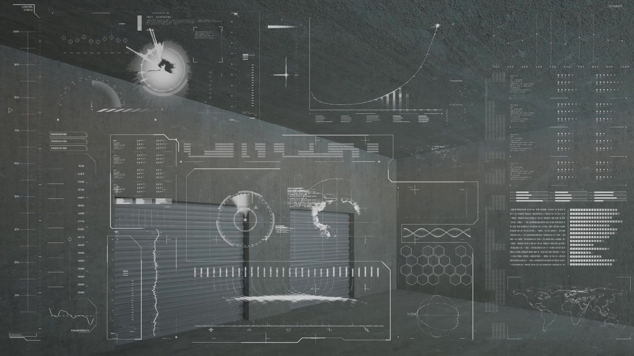 Animation af databehandling over mørk baggrund