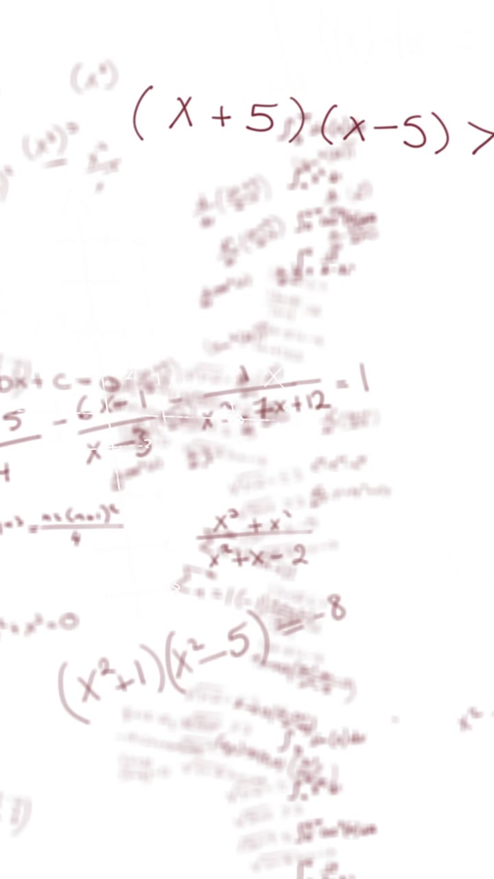 Animation of mathematical data processing over white background