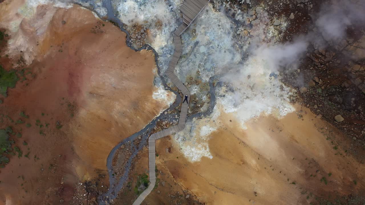 vista aérea de la zona geotérmica en islandia