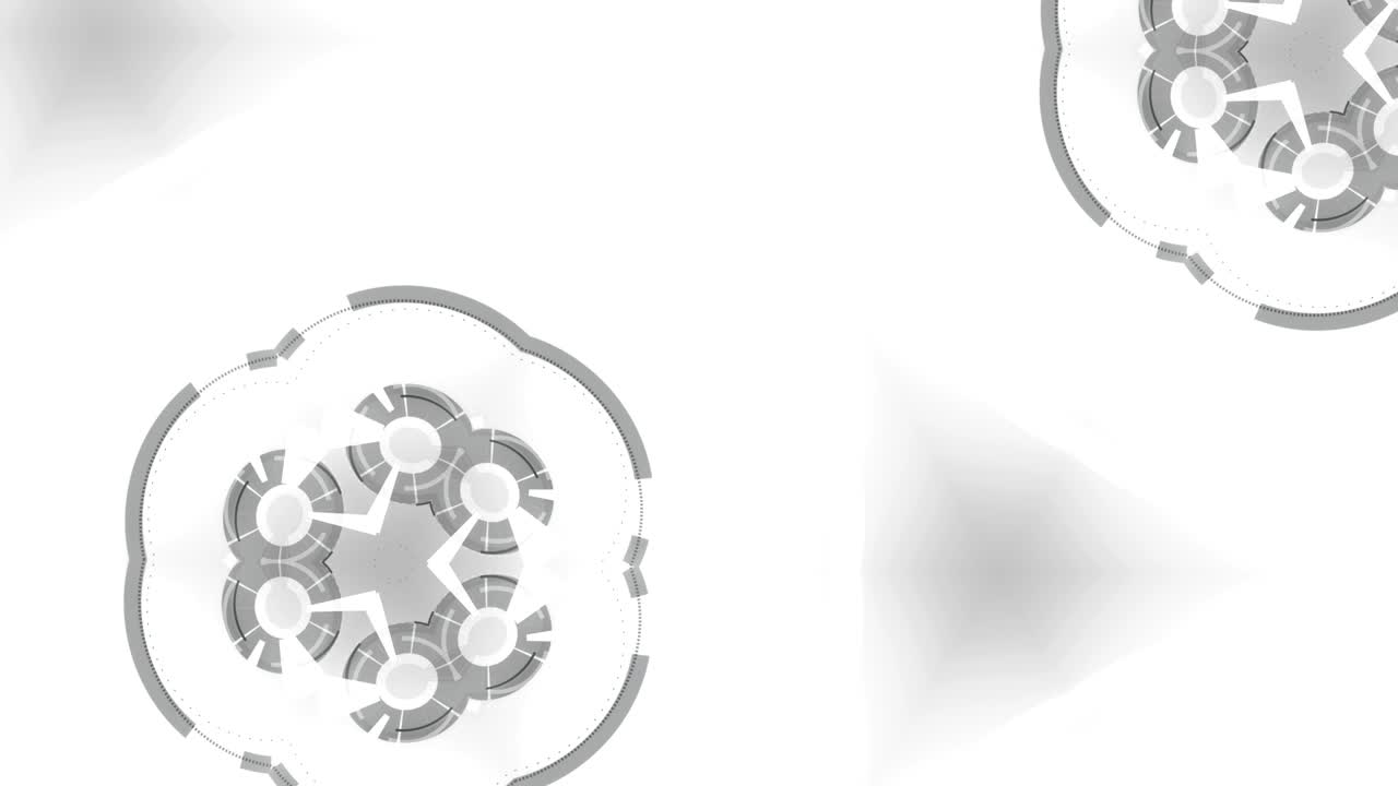 Abstract round kaleidoscope animation, hi-tech background with circles.