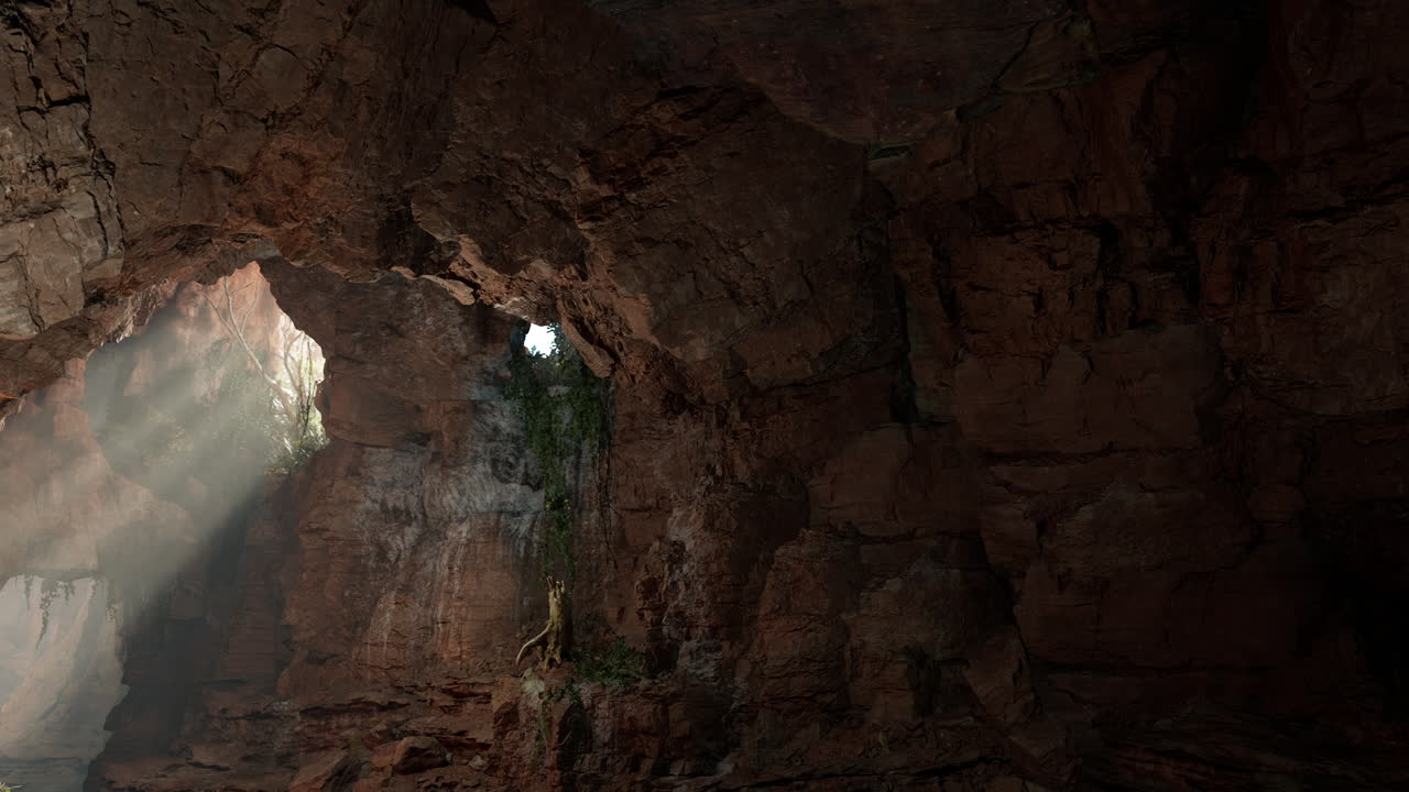 la luz del sol brillando a través de la entrada de la cueva