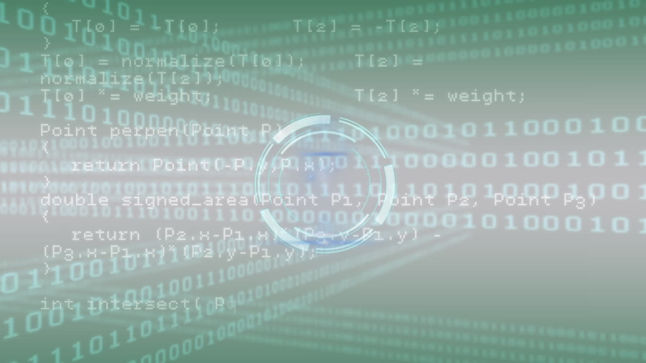 animación del procesamiento de datos sobre el escaneo del alcance