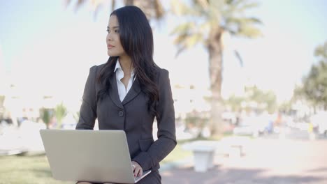 Mujer-De-Negocios-Joven-Que-Trabaja-En-Una-Computadora-Portátil