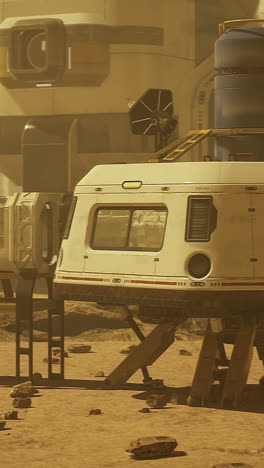 exploring a futuristic settlement on mars with advanced habitat designs