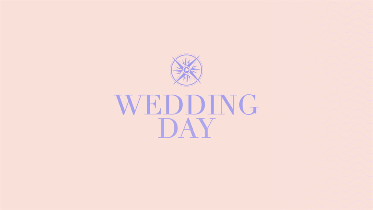 파도 패턴에 나침반과 결혼식 날