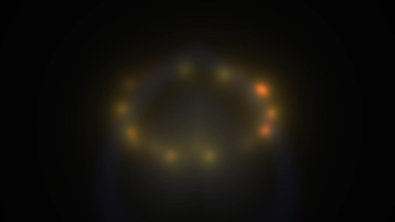 Abstract Glowing Light Orbs Rotating in Dark Space