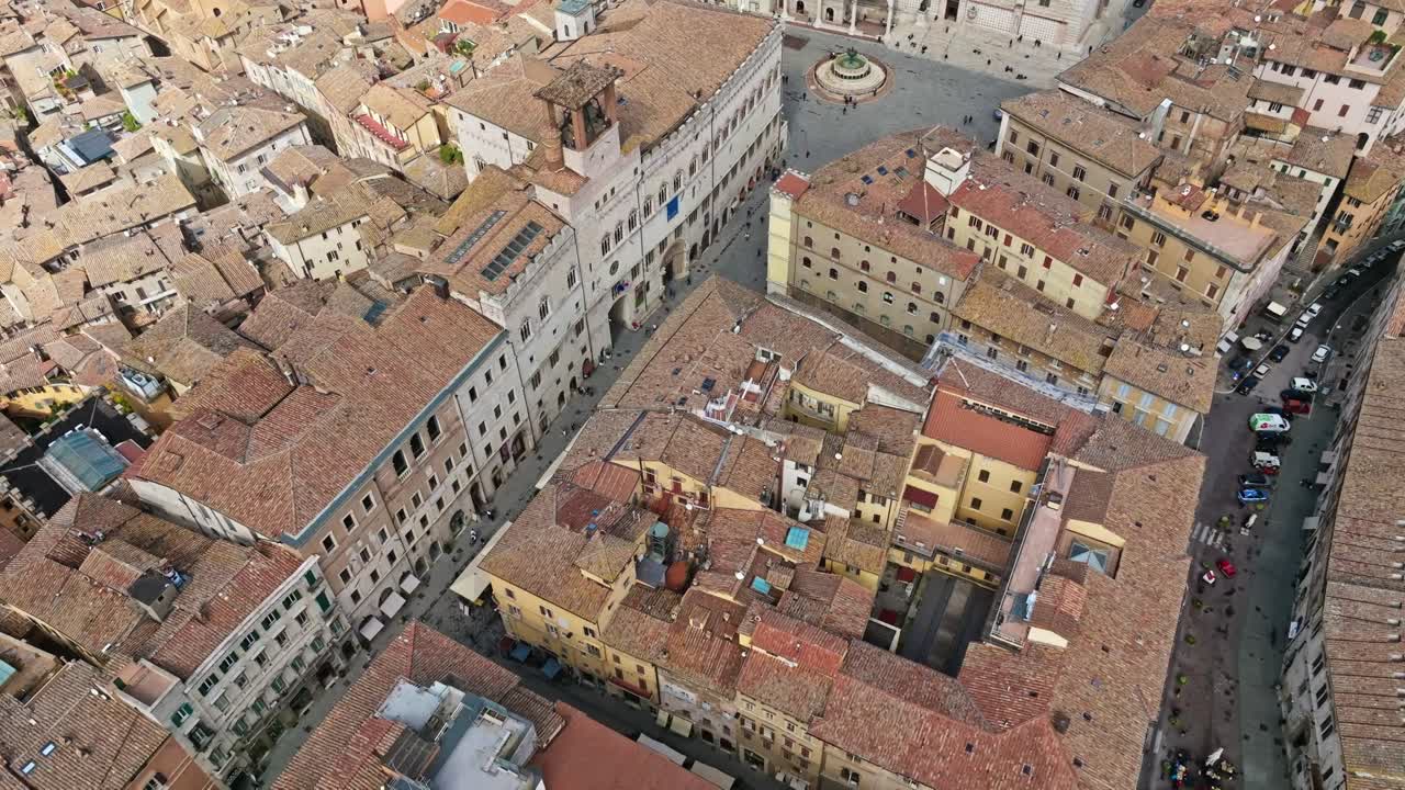 Vista aerea della città di Borgo XX Giugno, Perugia, Provincia di Perugia, Italia