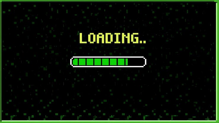 Digital Loading Bar Animation with Glitchy Green Background