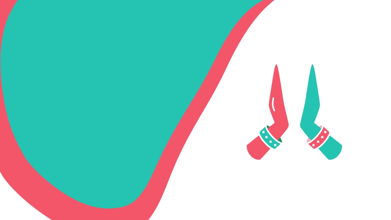 색과 파란색 배경에 만화 손의 4k 비디오.