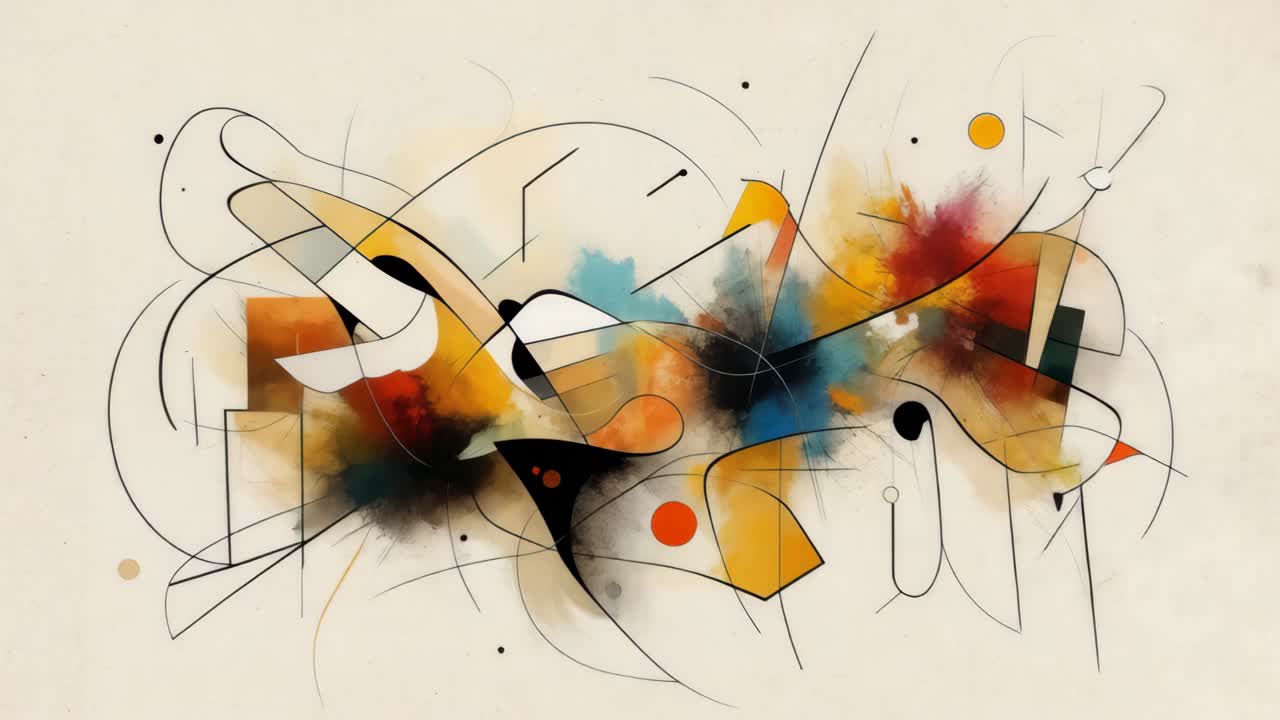 pintura abstracta con colores y formas audaces