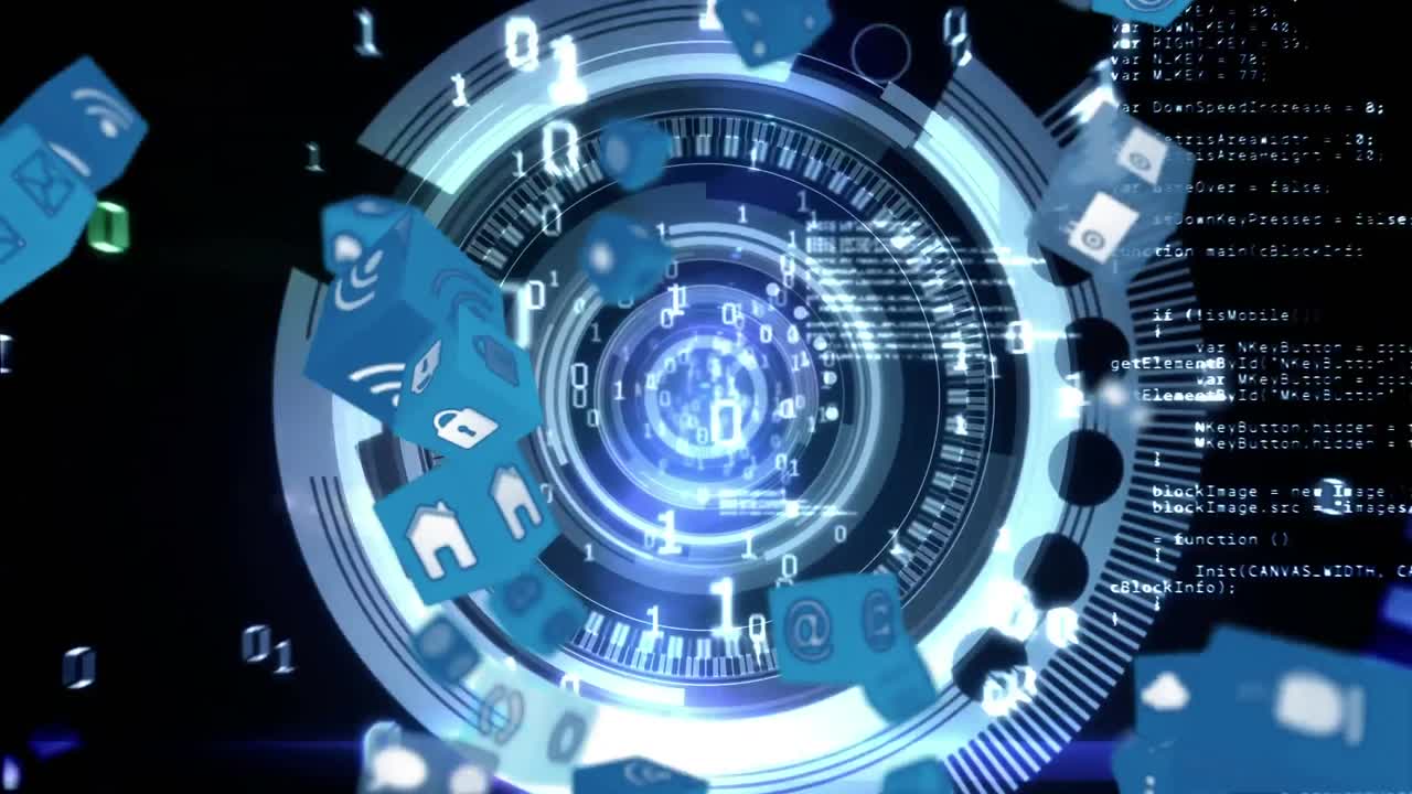 バイナリコード付きインターネットアイコンと記号