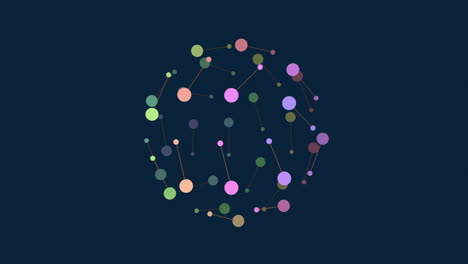 colorful connected dots forming network in circular pattern