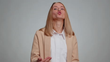 business woman feeling very proud pointing herself looking selfconfident overjoyed by success