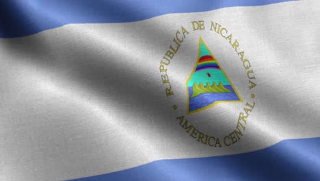 closeup waving loop 4k national flag of nicaragua