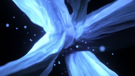 stunning visual exploration of flowing blue light patterns against a dark backdrop creates an entrancing, ethereal atmosphere that captivates the viewer’s senses.