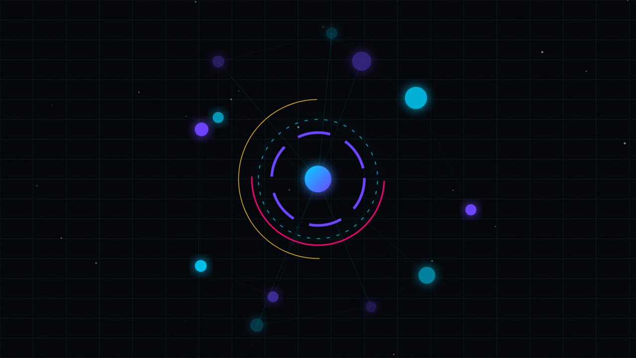 Abstract Digital Network Connection with Rotating Circular Interface