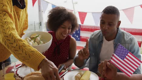 multi-generation family having celebration meal