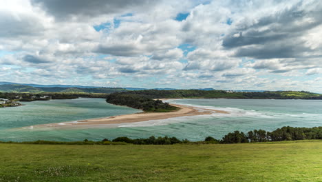 minnamurra river flowing into the ocean at kiama, australia - time lapse