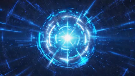 futuristic blue glowing energy portal