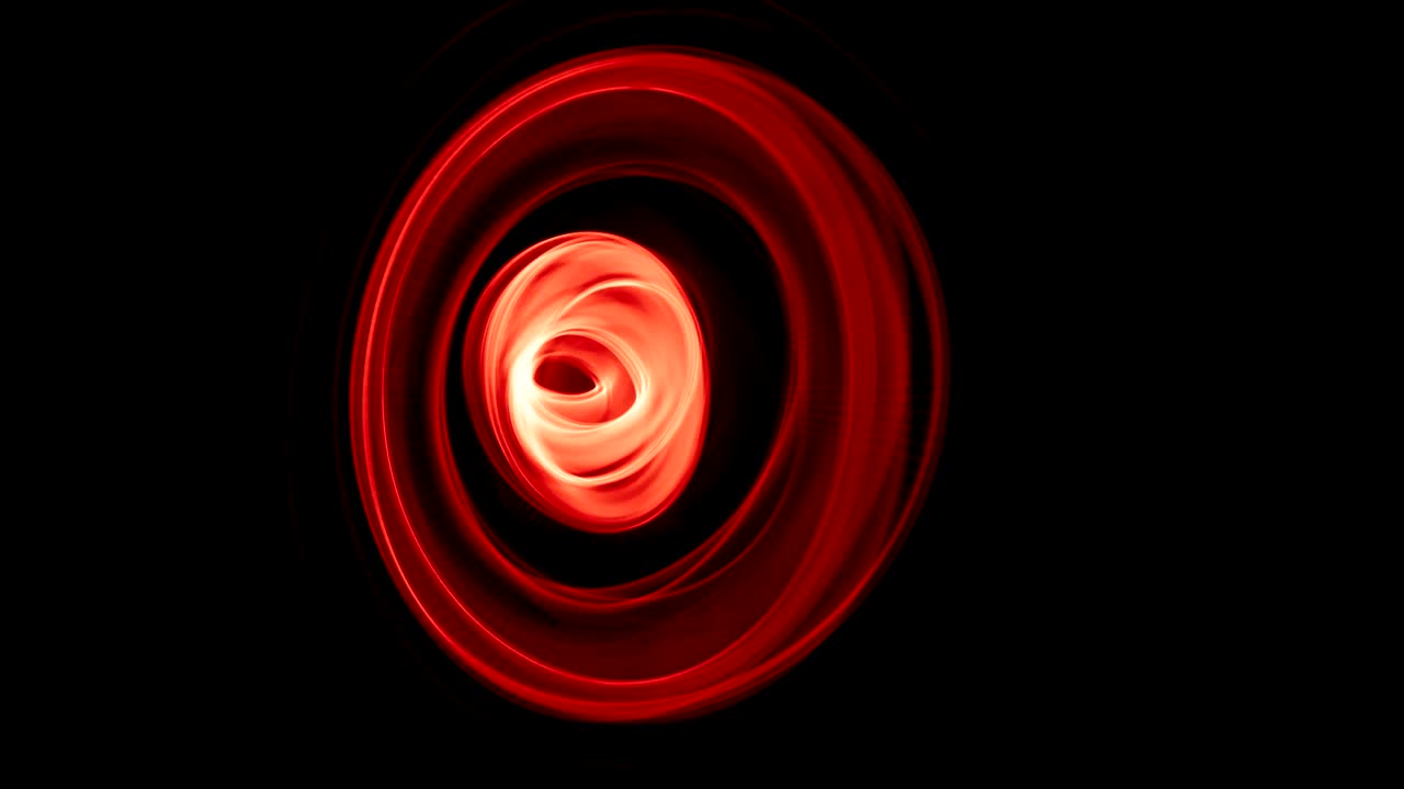 Glowing abstract curved red lines - Light painted 4K video timelapse